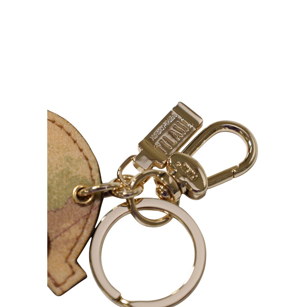 Beige Leather Keychain