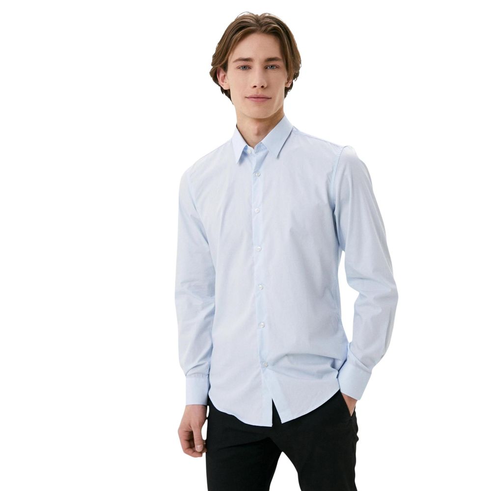 Blue Cotton Dress Shirt