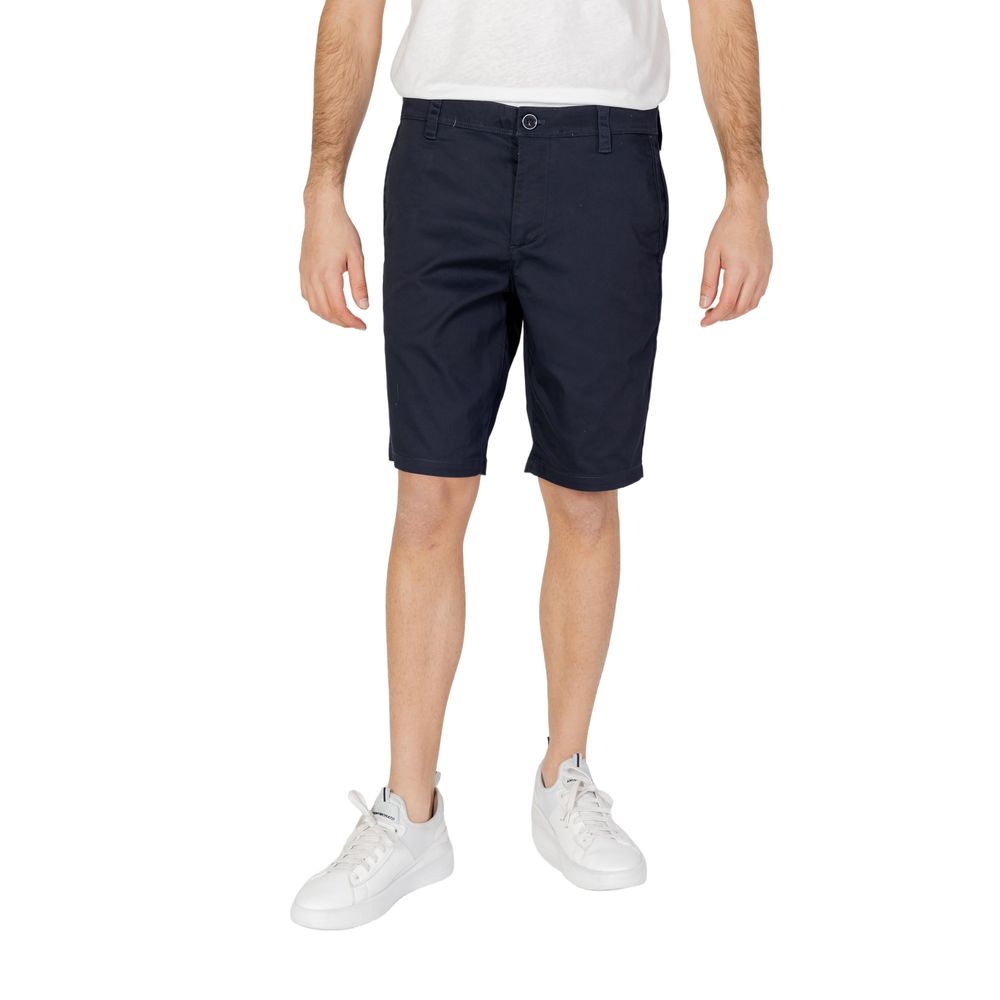 Blue Cotton Bermuda Shorts
