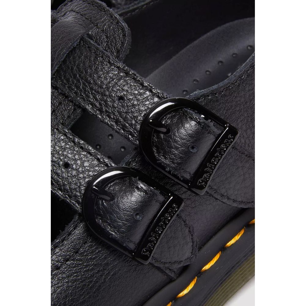 Black Leather Platform Pumps