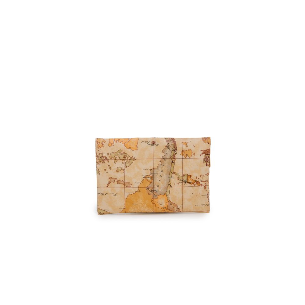 Beige Polyester Clutch Bag