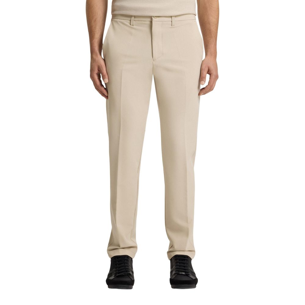 Beige Polyester Skinny Pants