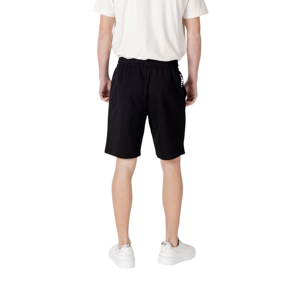 Black Cotton Bermuda Shorts