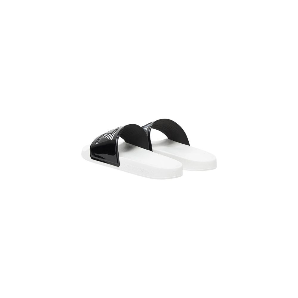 Black And White Pvc Slippers
