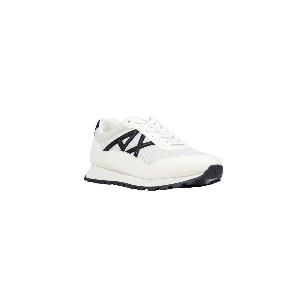 Black And White Polyester Athletic Sneakers