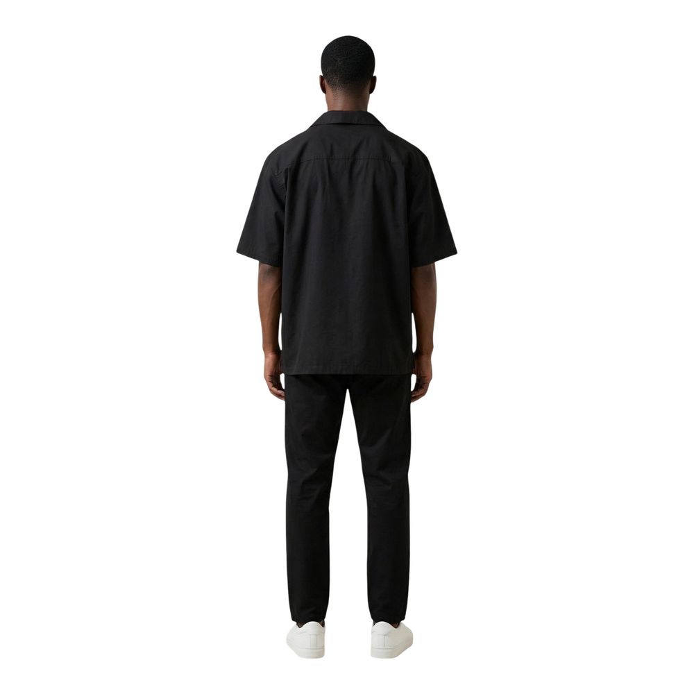Black Cotton Shortsleeve Shirt