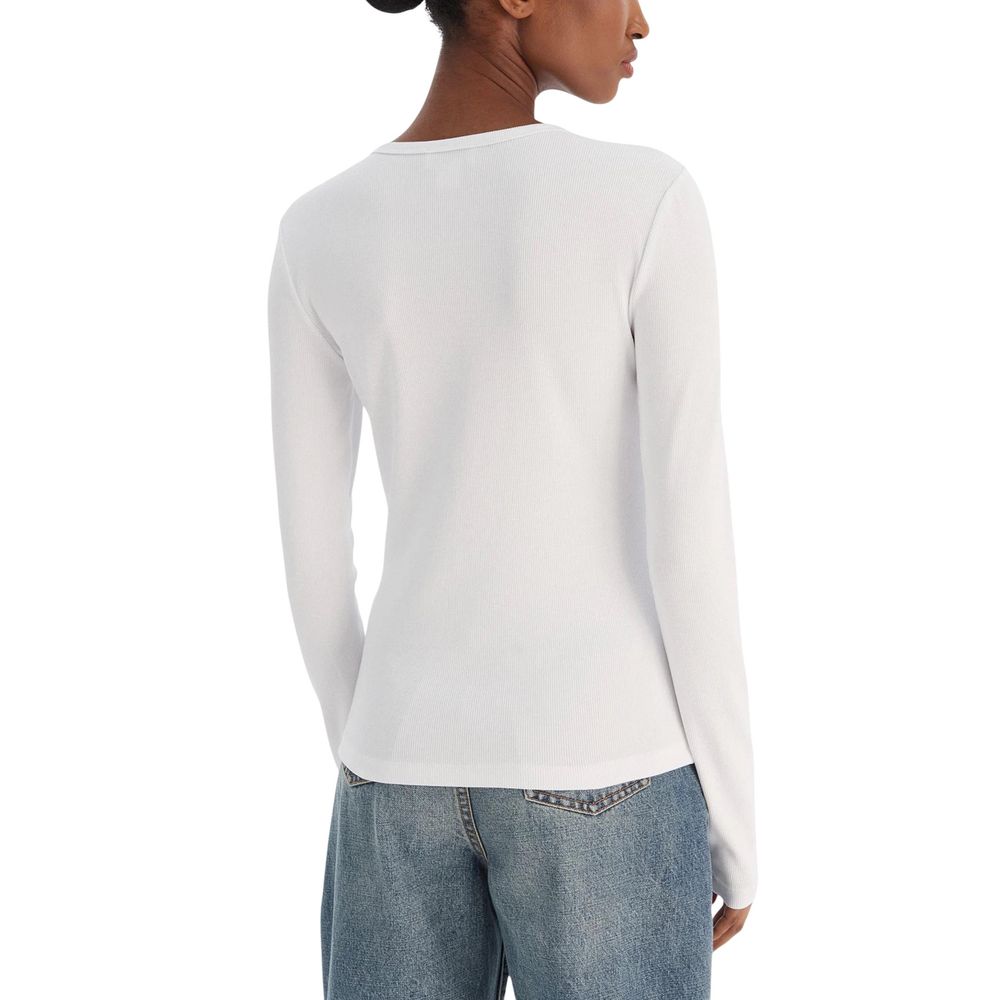 White Cotton Long Sleeve T-Shirt