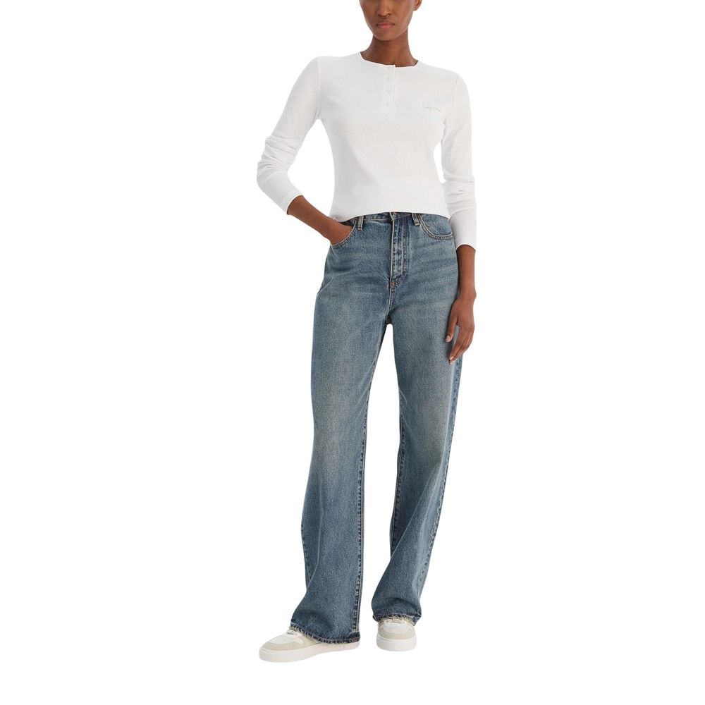 White Cotton Long Sleeve T-Shirt