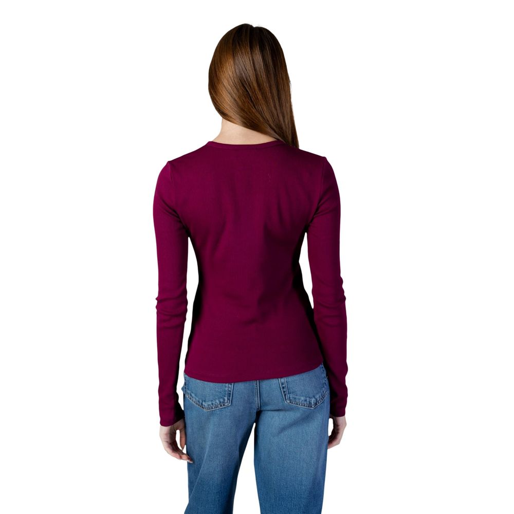 Bordeaux Cotton Long Sleeve T-Shirt