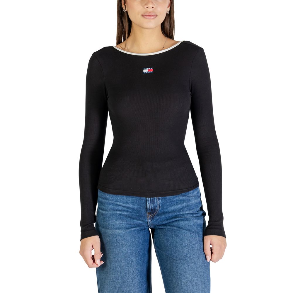 Black Recycled Cotton Long Sleeve T-Shirt