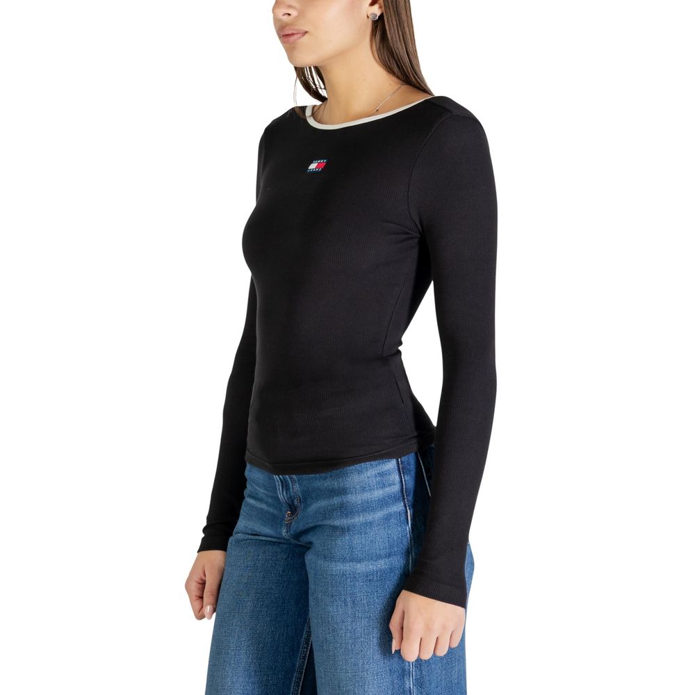 Black Recycled Cotton Long Sleeve T-Shirt