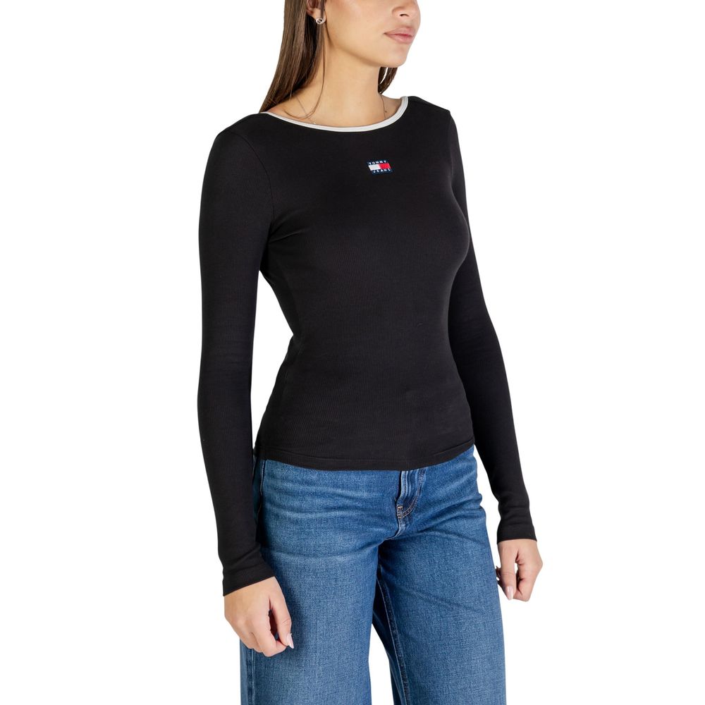 Black Recycled Cotton Long Sleeve T-Shirt