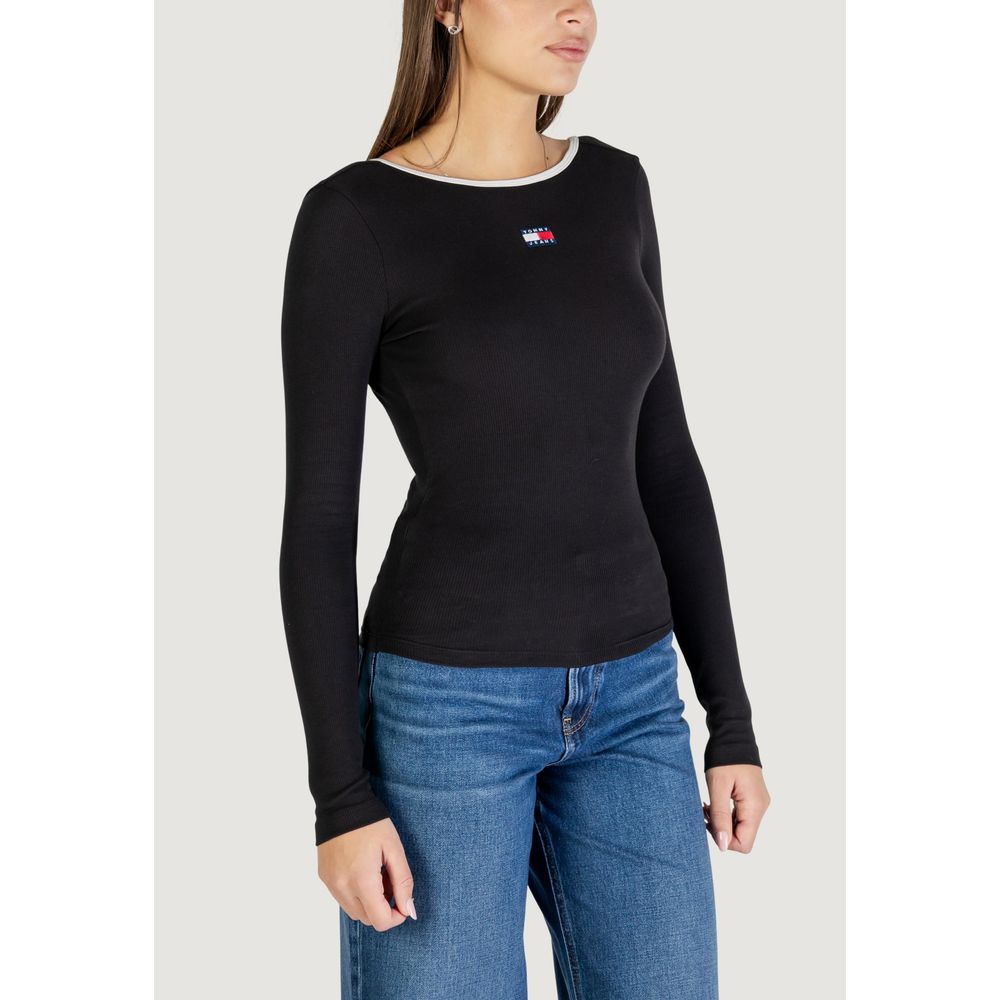 Black Recycled Cotton Long Sleeve T-Shirt