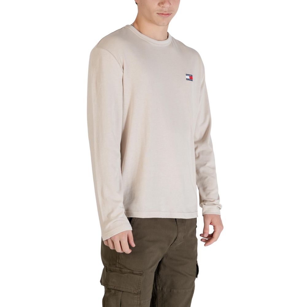 Beige Recycled Cotton Long Sleeve T-Shirt