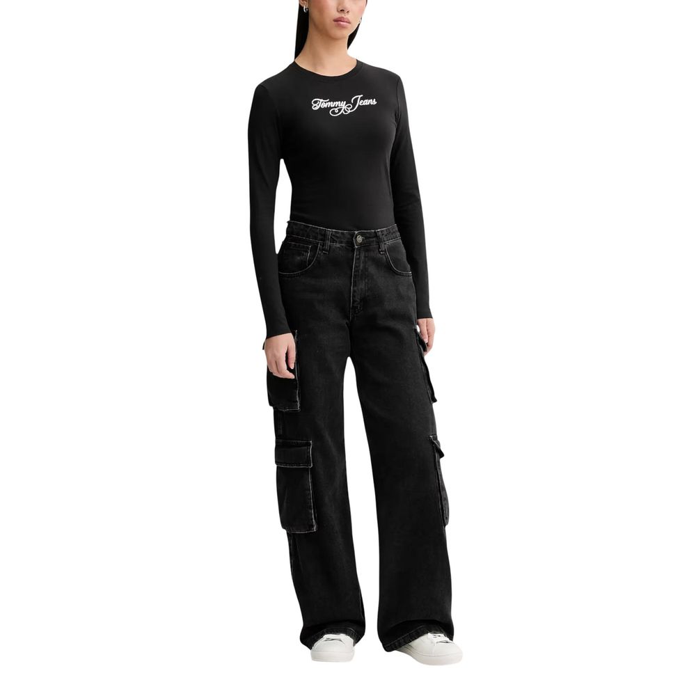 Black Recycled Cotton Long Sleeve T-Shirt