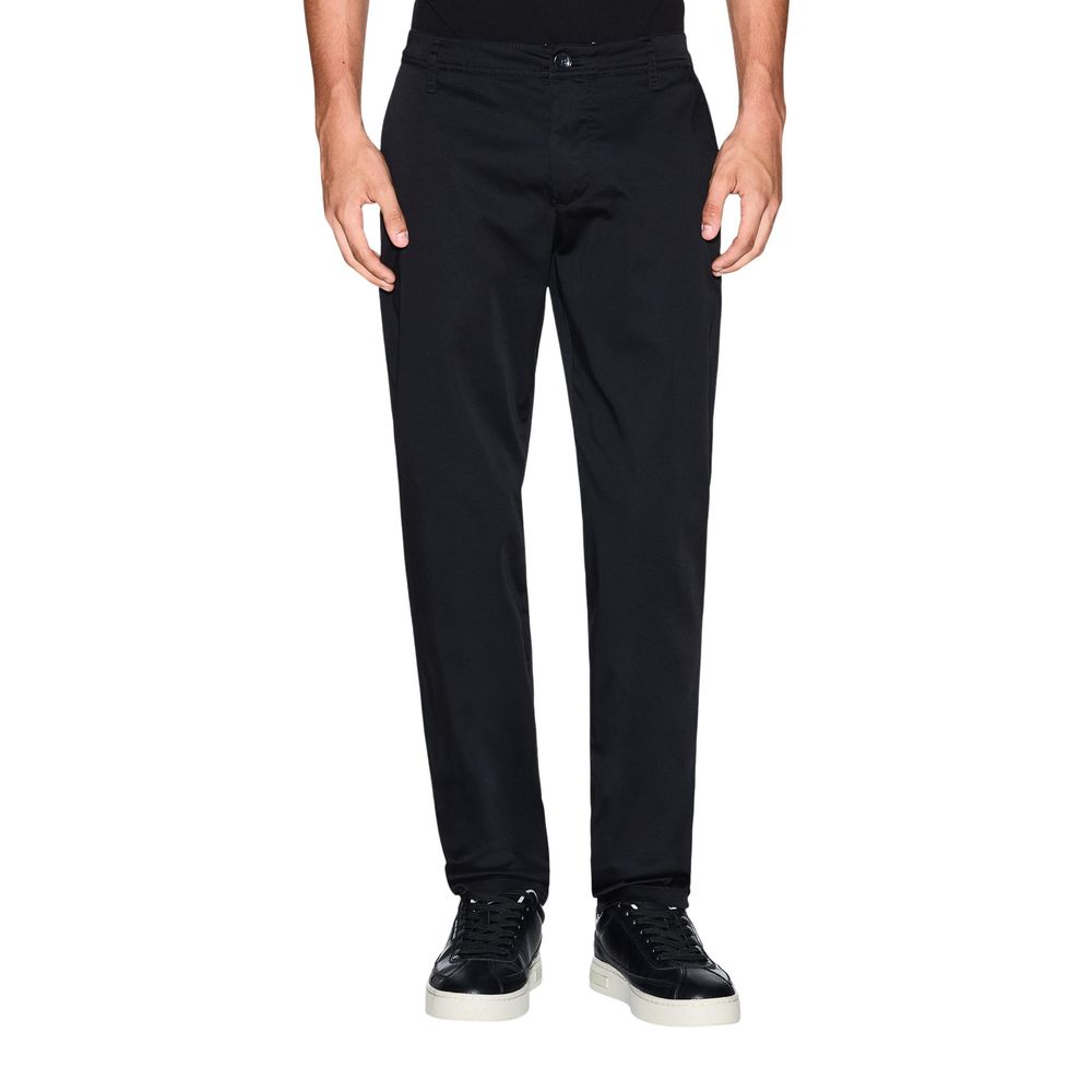 Black Cotton Skinny Pants