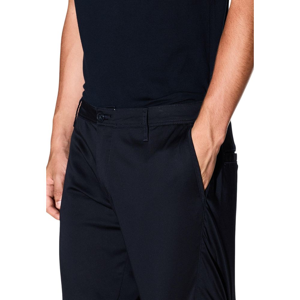 Blue Cotton Skinny Pants
