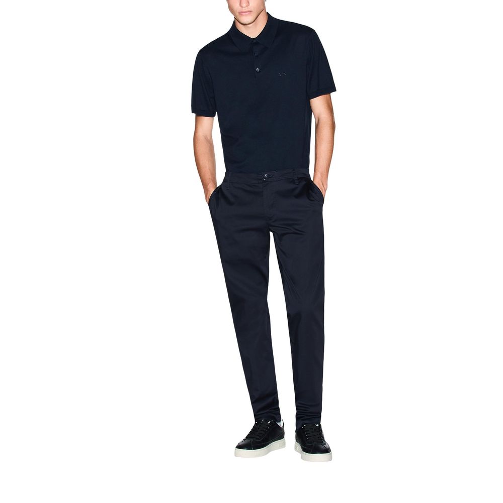 Blue Cotton Skinny Pants