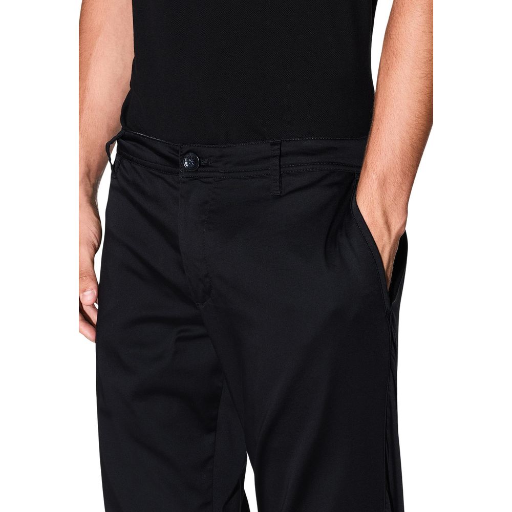 Black Cotton Skinny Pants