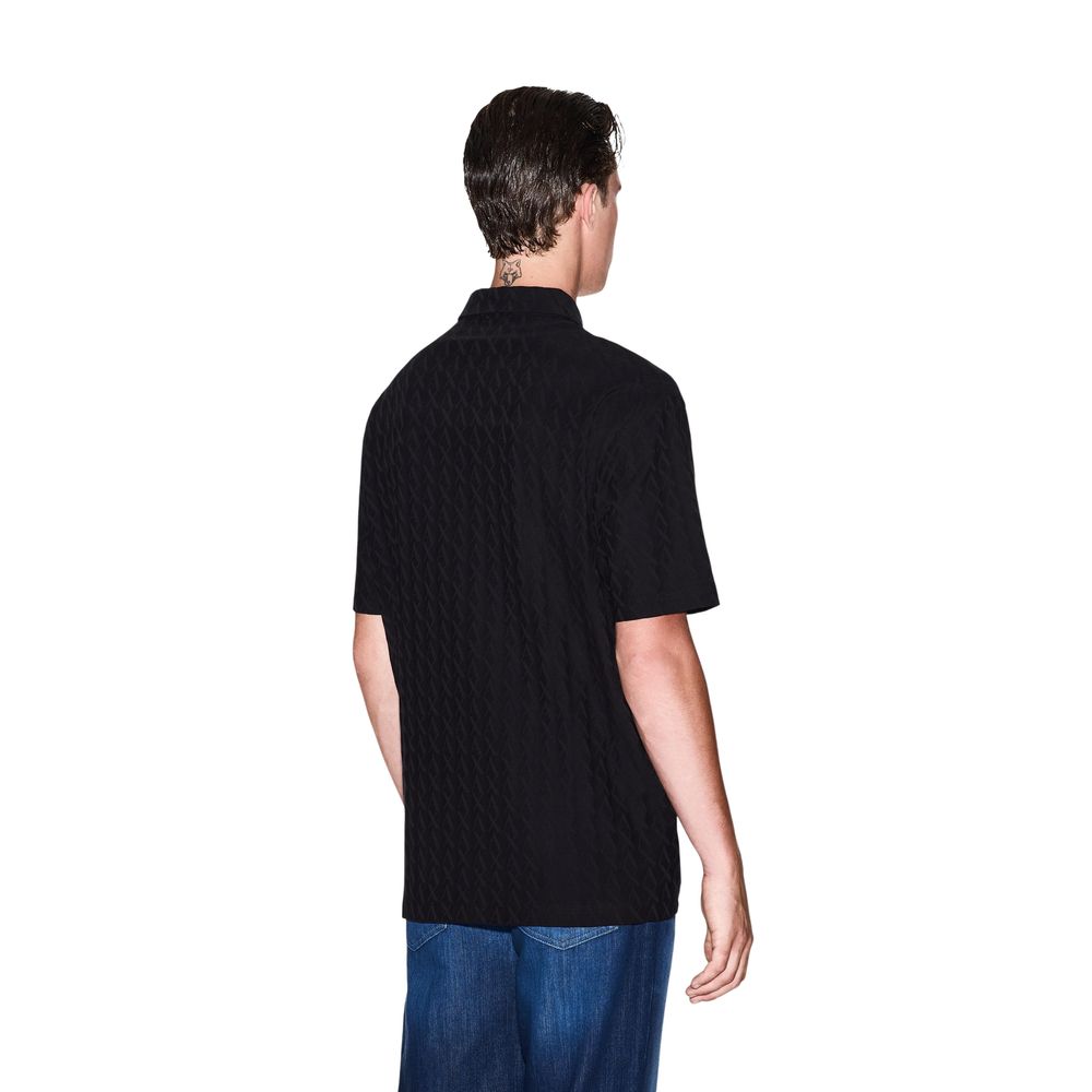 Black Cotton Polo Shirt