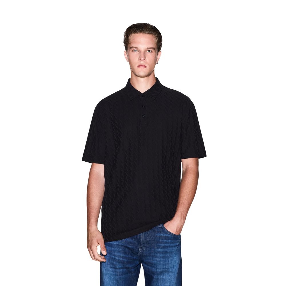 Black Cotton Polo Shirt