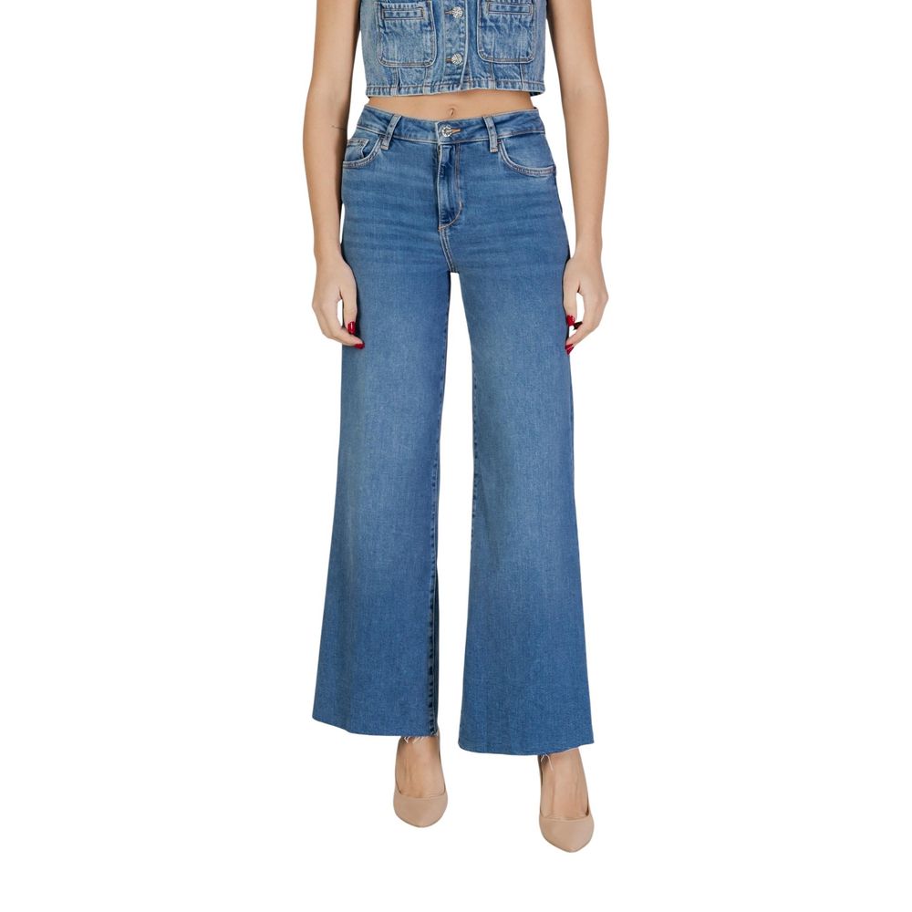 Blue Cotton Bootcut Jeans