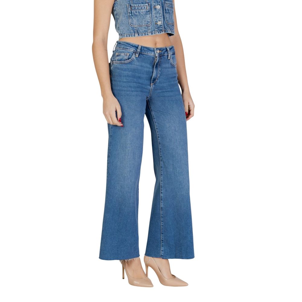 Blue Cotton Bootcut Jeans