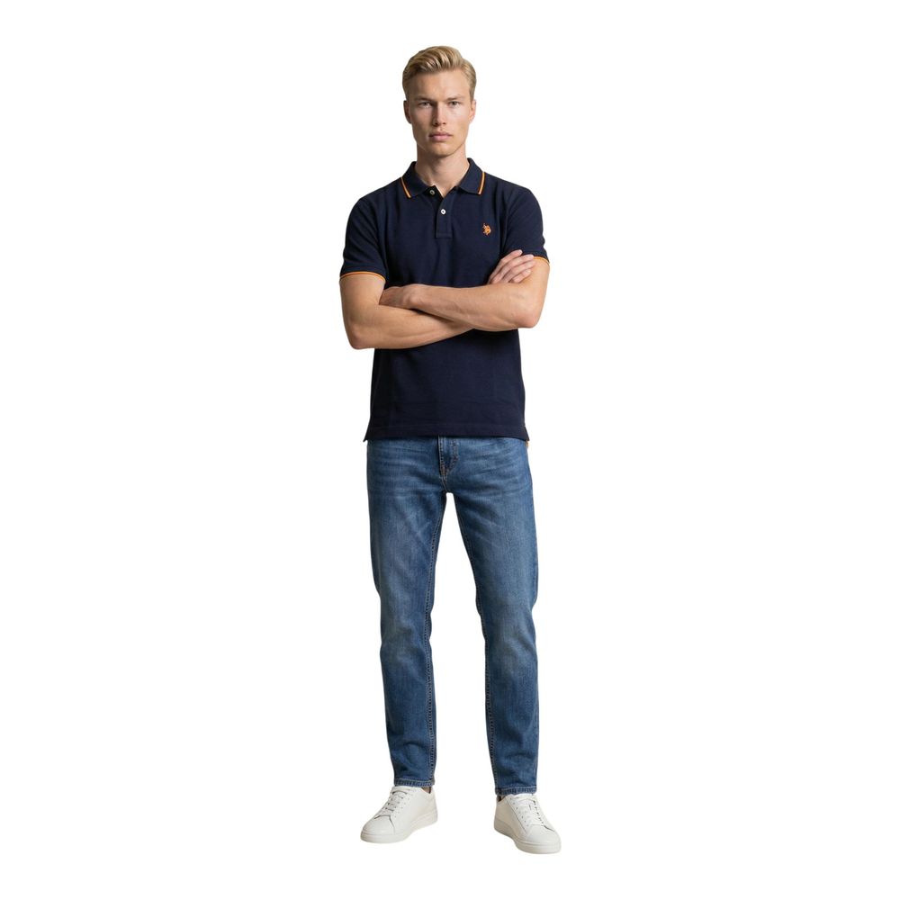 Blue Cotton Polo Shirt