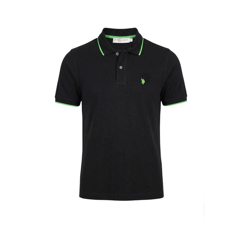Black Cotton Polo Shirt