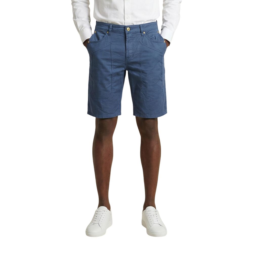 Blue Cotton Bermuda Shorts