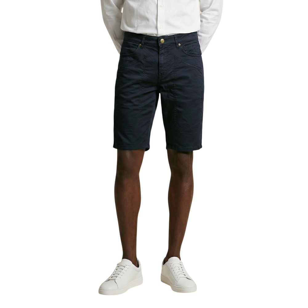 Blue Cotton Bermuda Shorts