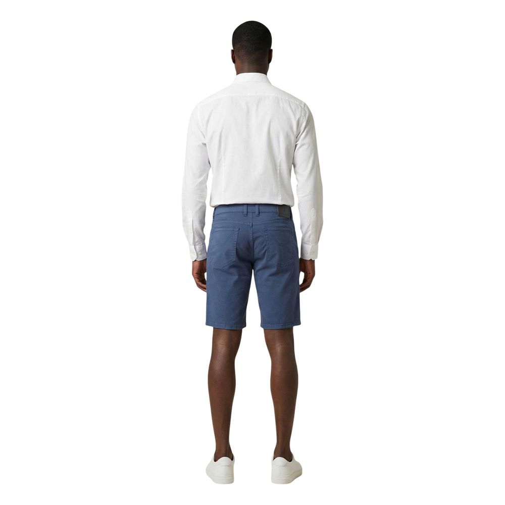 Blue Cotton Bermuda Shorts