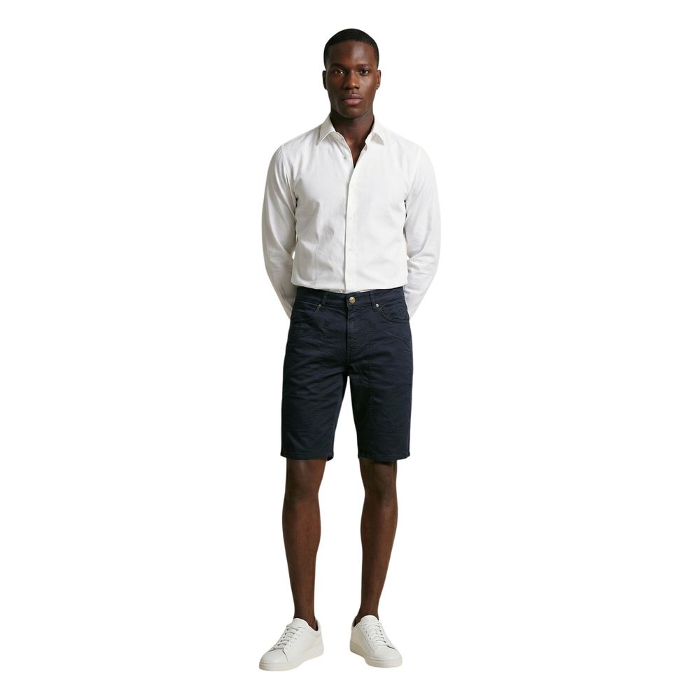 Blue Cotton Bermuda Shorts