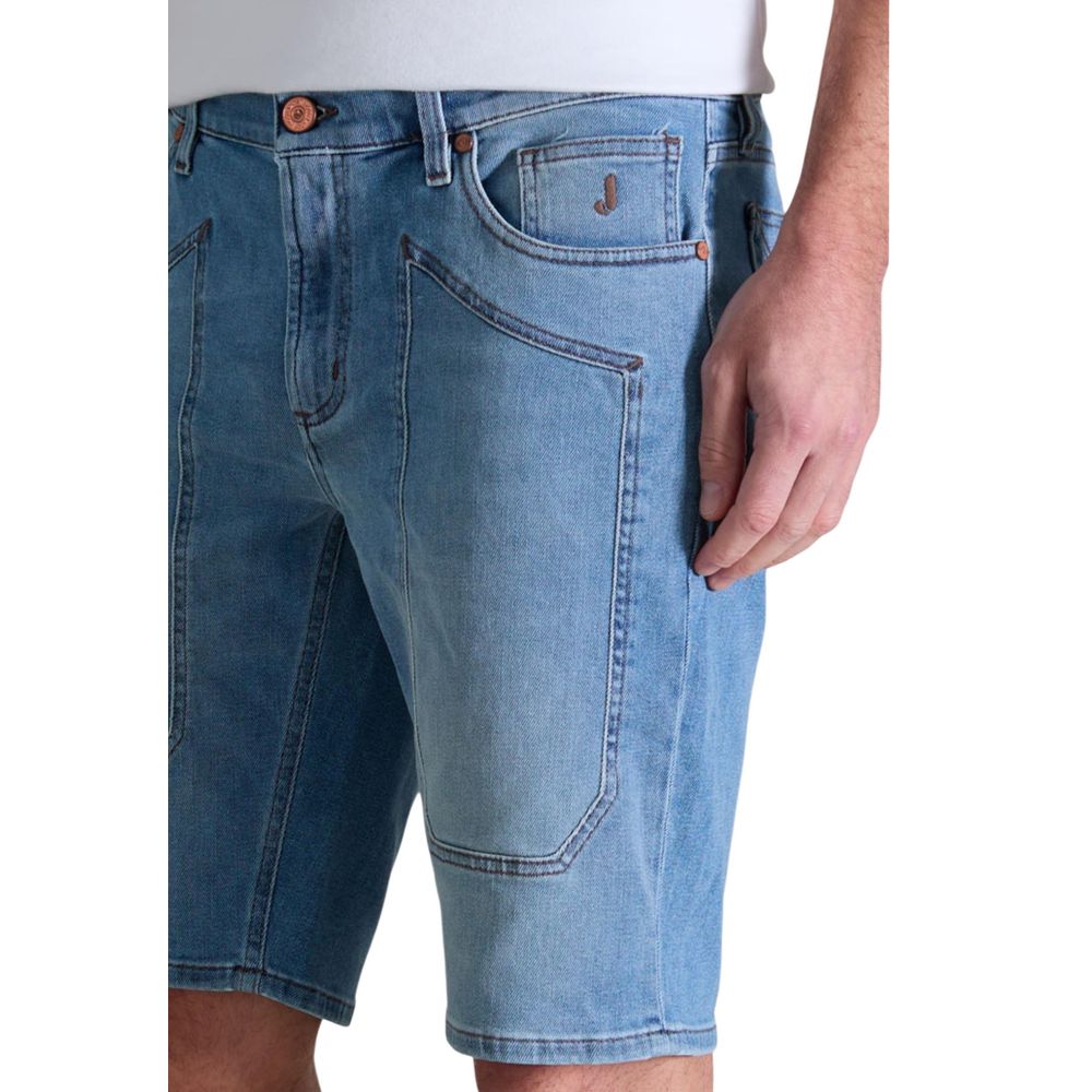 Light Blue Cotton Bermuda Shorts