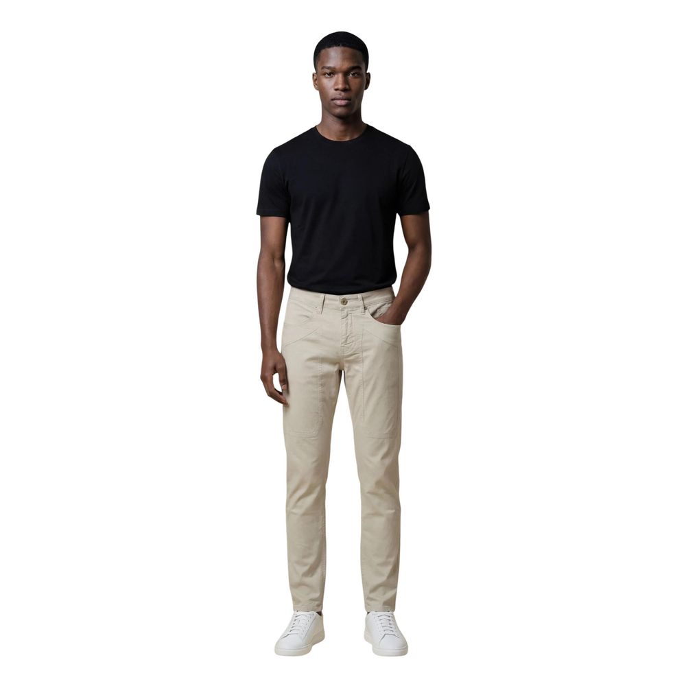 Gray Elastane Skinny Pants