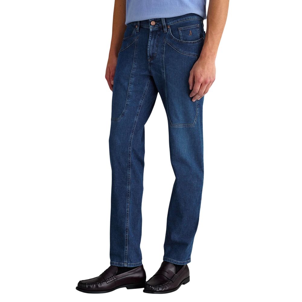 Blue Recycled Cotton Skinny Jeans