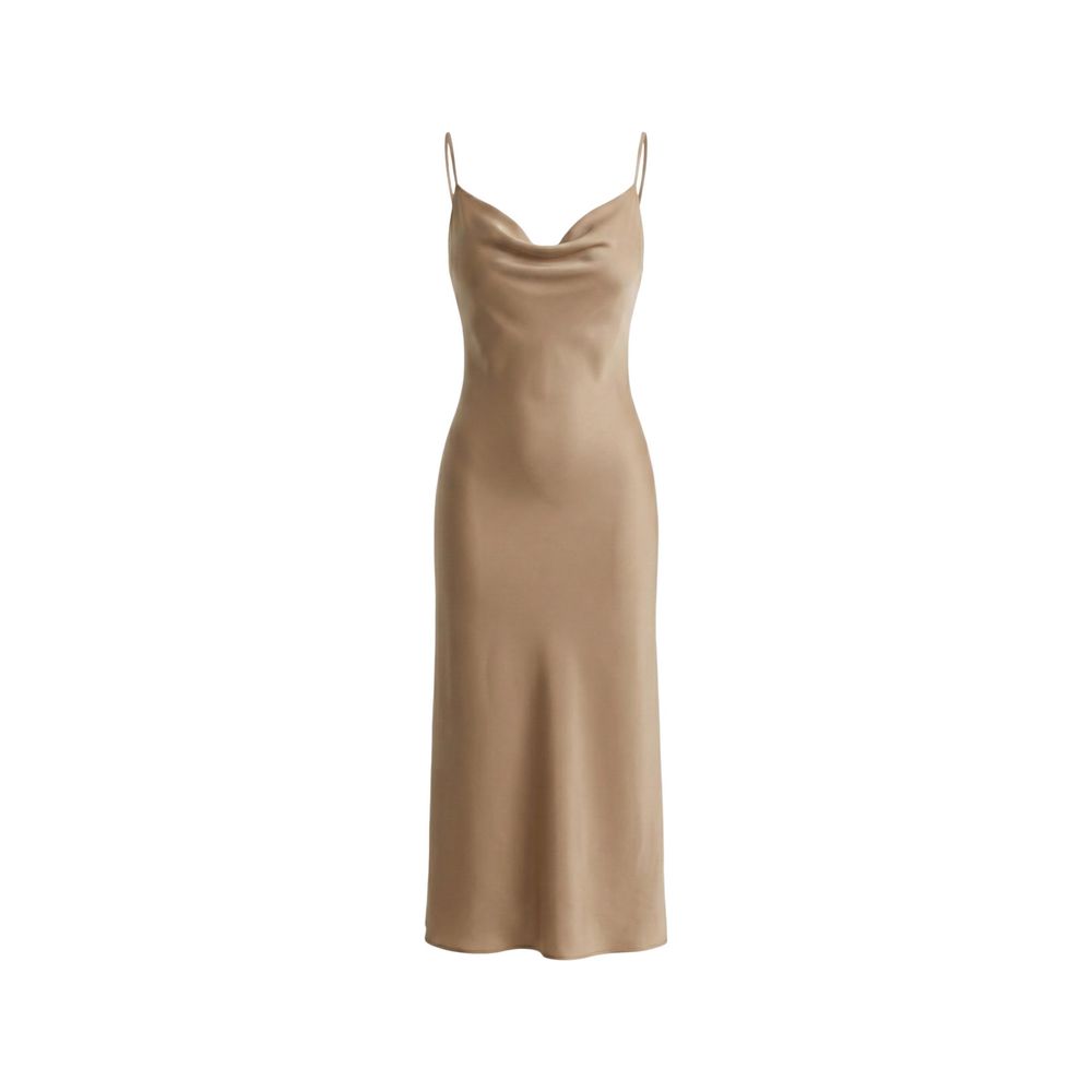 Beige Lyocell Long Dress