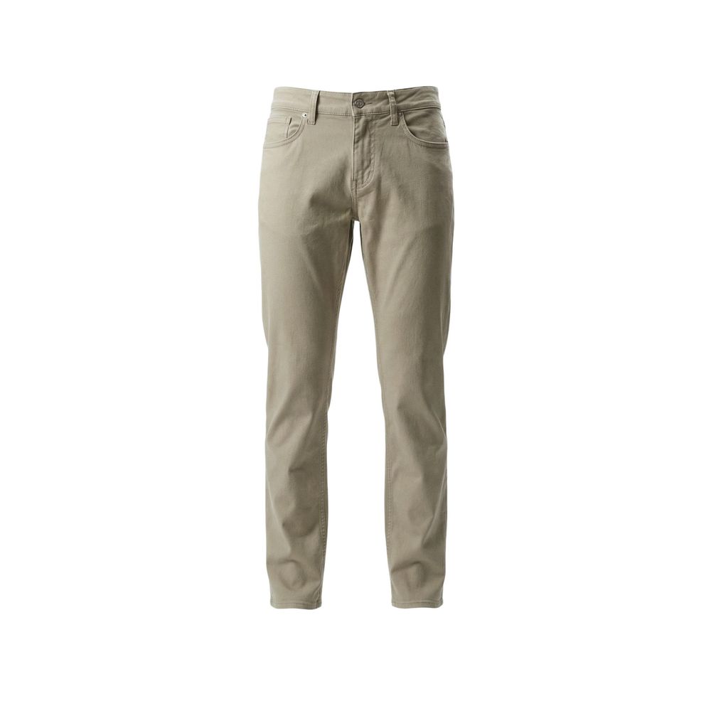 Beige Cotton Skinny Pants