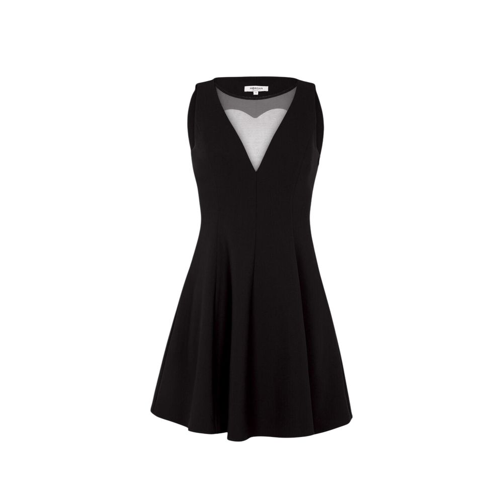 Black Polyester Midi Dress