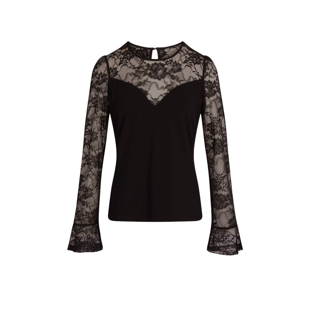 Black Viscose Long Sleeve T-Shirt