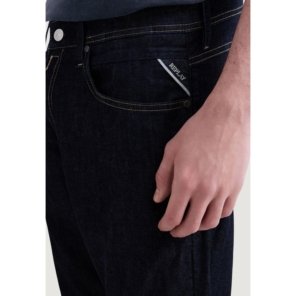 Blue Cotton Relaxed Fit Jeans