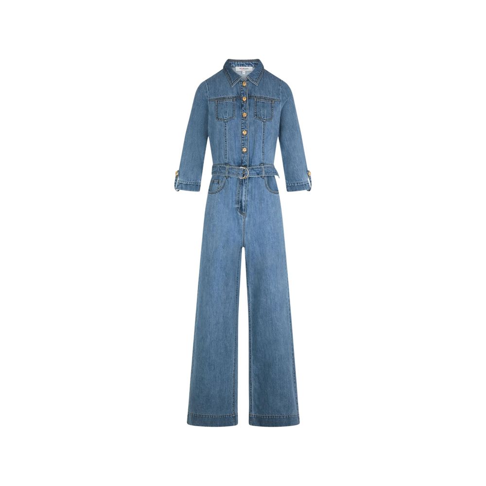 Light Blue Cotton Jumpsuit