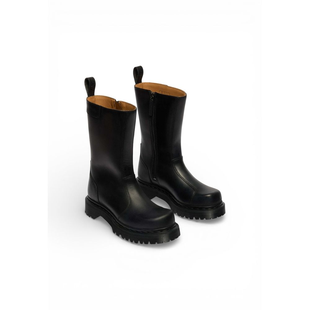 Black Leather Ankle Boots