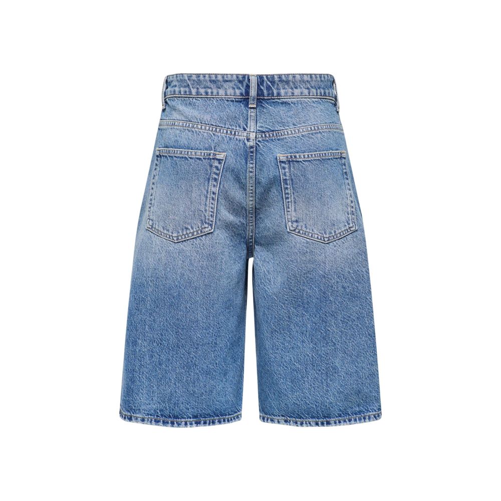 Blue Cotton Bermuda Shorts