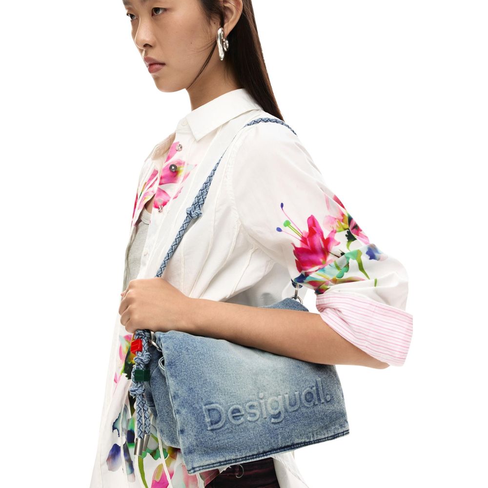 Blue Polyester Handbag