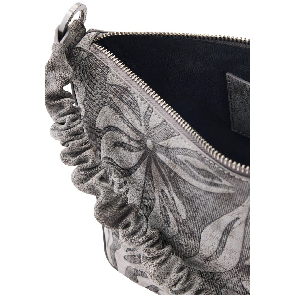 Gray Cotton Handbag