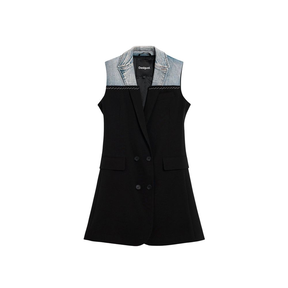 Black Polyester Midi Dress