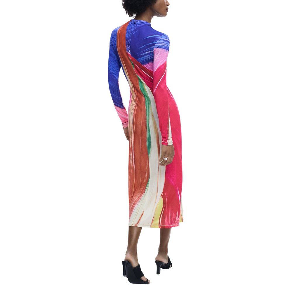 Purple Polyester Long Dress