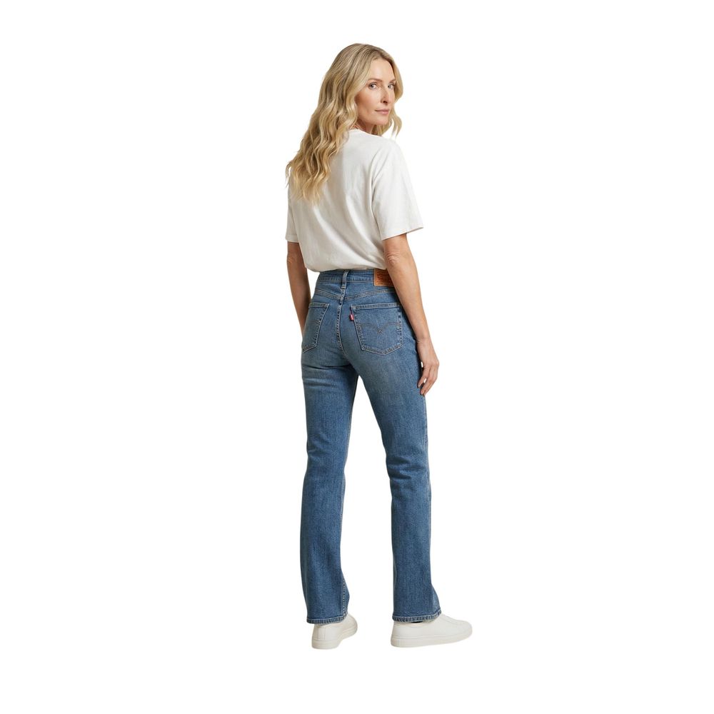 Blue Cotton Bootcut Jeans