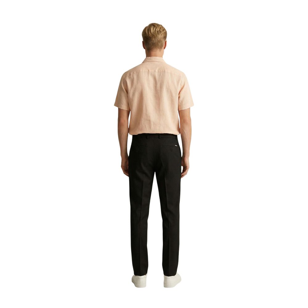 Black Polyester Skinny Pants